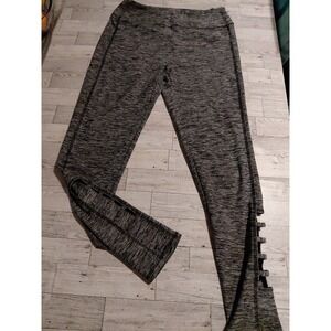Hollister athletic leggings activewear black/grey heathered Sz Medium Squat-flex